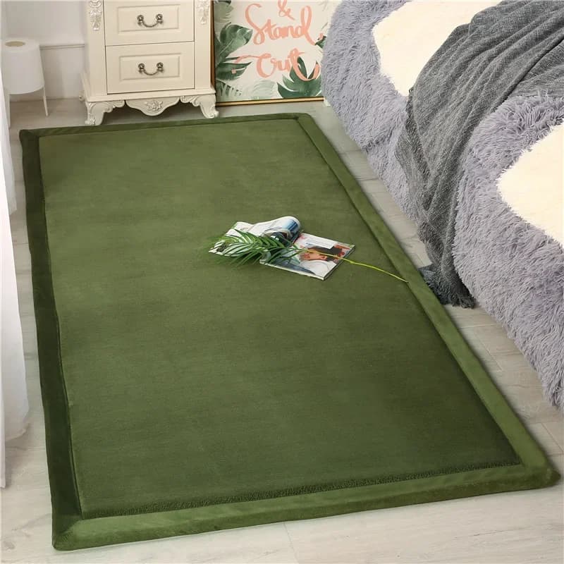 Tinta unita 2 cm di spessore corallo in pile tappeto soggiorno decorazione camera da letto comodino divano finestra tappeti giapponese Tatami yoga tappetino