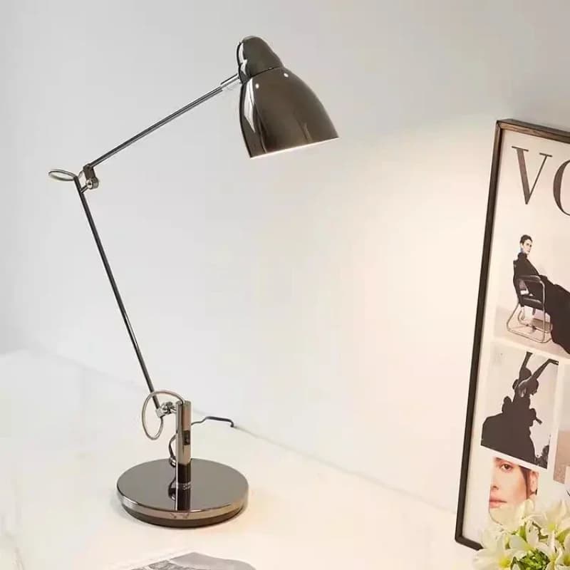 Simple Nordic Desk Lamp in Metal Foldable with Long Arm, Luxury Smart Reading Light for Eye Protection, for Living Room, Bedroom, Bedside Table, Studio