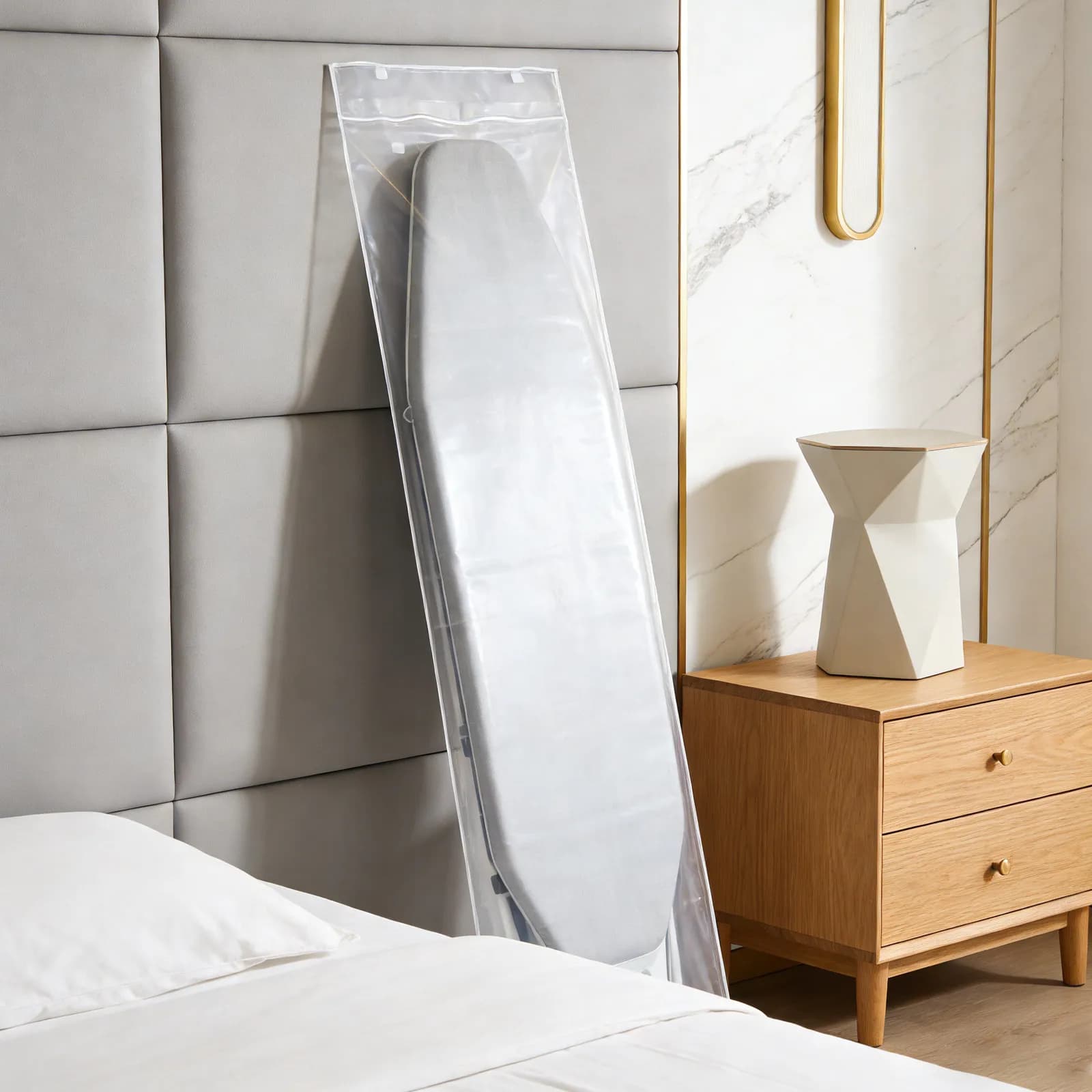 Foldable Ironing Board Dust Cover Bag Waterproof Protective Storage Sleeve for Freestanding Ironing Boards Laundry Room Closet