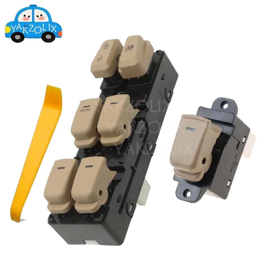 Per Hyundai Sonata 4 Porte 2011-2015 Interruttore Alzacristalli Elettrico Anteriore e Posteriore con Pulsante Beige, Accessori Auto