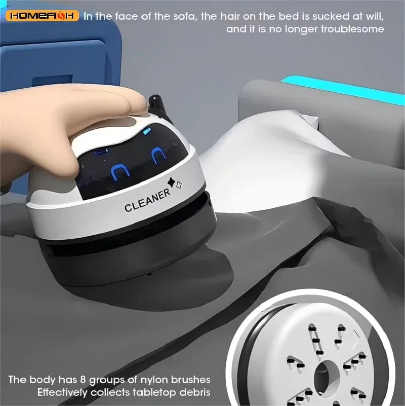 HOMEFISH Aspirapolvere Desktop Mini pulitore ricaricabile Trucioli di gomma detergente per tastiera Estrattore di polvere automatico portatile