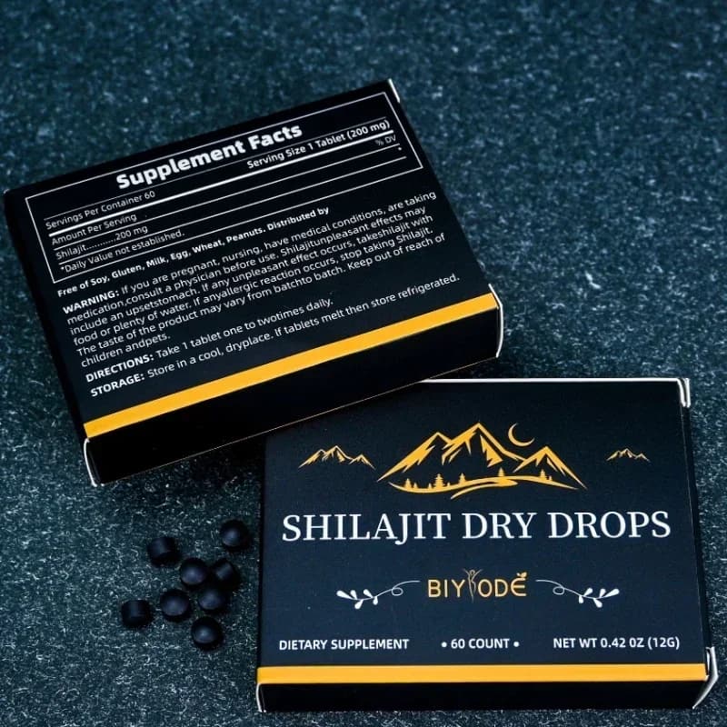 Le compresse di Shilajit migliorano l'energia e promuovono la memoria del cervello cibo salutare