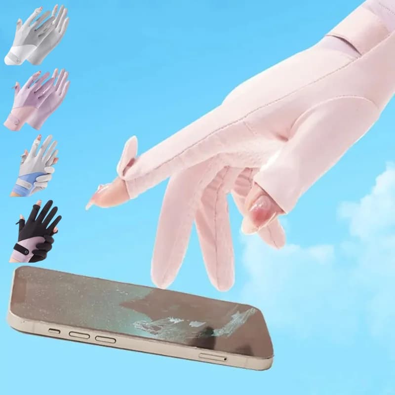 Women's Solar Protective Gloves Breathable in Ice Silk, Slim and Elegant Design, Colorful, for Cycling and Open Sports