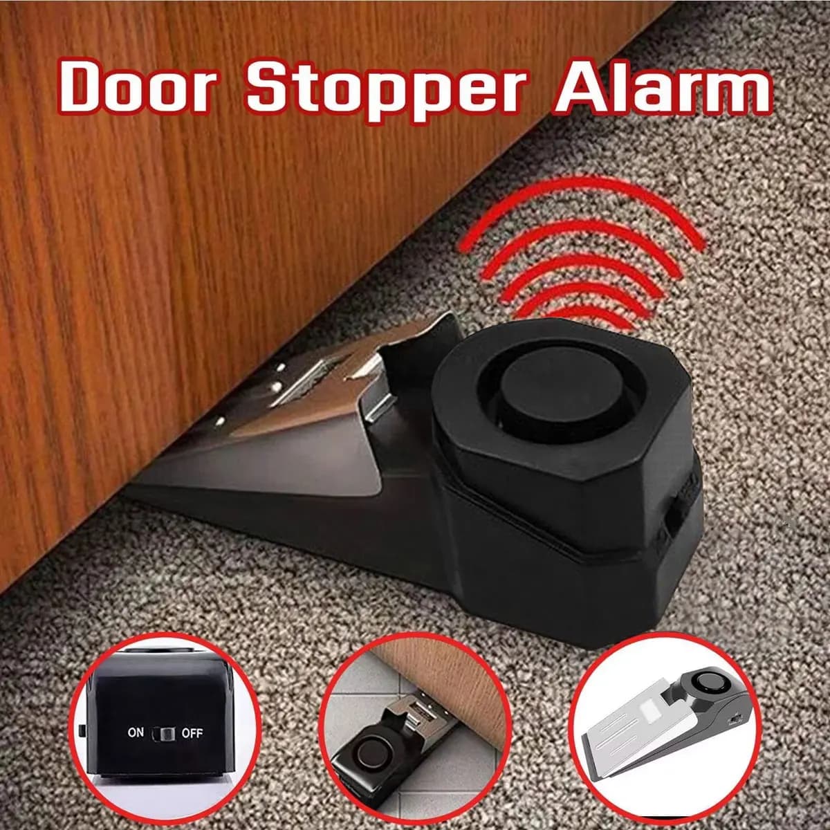 Sistema di Allarme Wireless per Porta 120dB, Fermaporta di Sicurezza a Cuneo, Allarme Antipressione per Casa