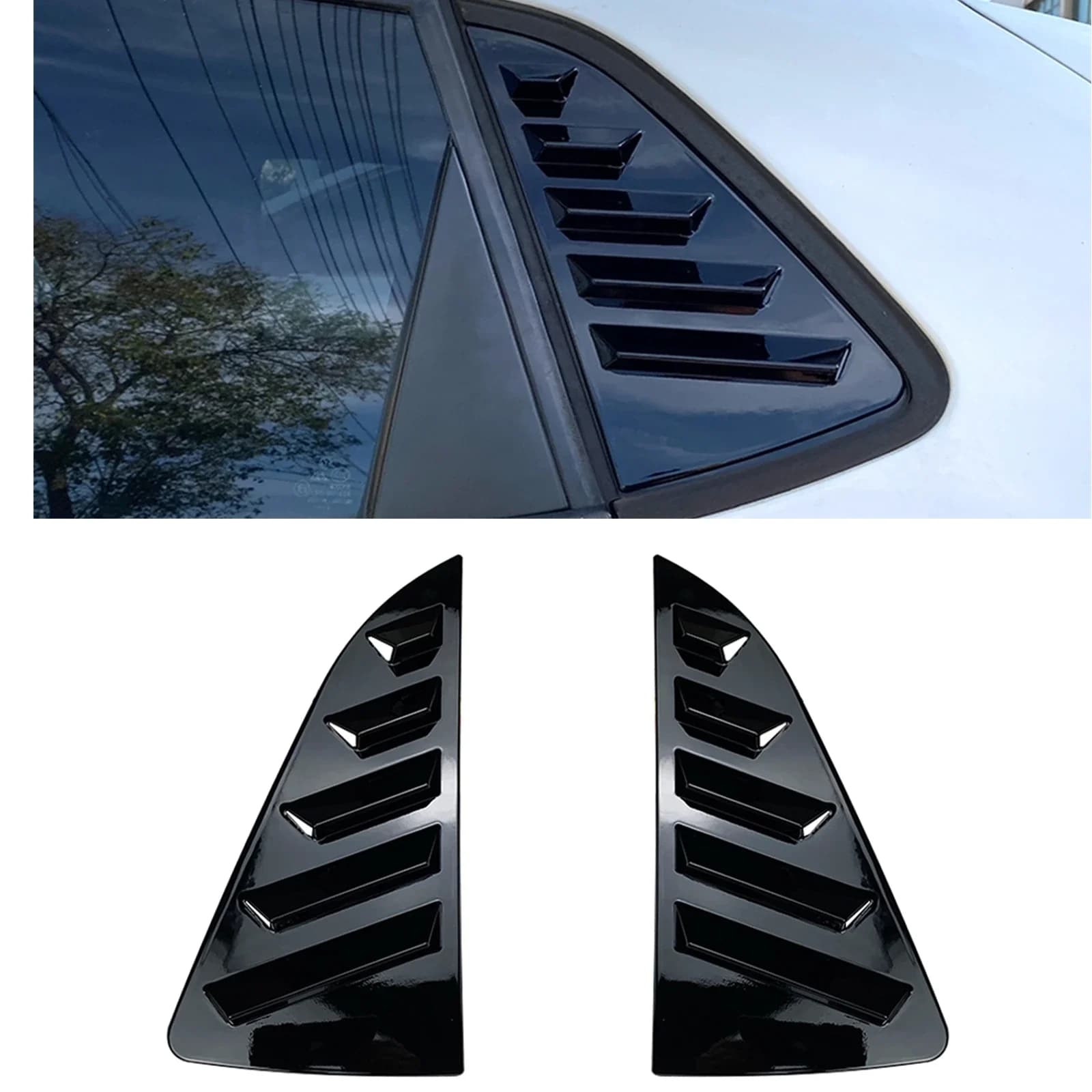 Nuovo! Per Volkswagen VW Polo MK6 4 porte Hatchback 2017-2023 Finestrino laterale posteriore Feritoia Copertura del otturatore Trim Parasole Parabrezza Ombra