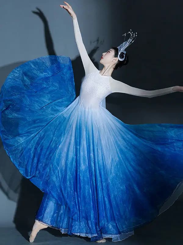Costume da grande altalena da ballo classico nuovo vestito da spettacolo teatrale con gonna lunga da ballo moderno