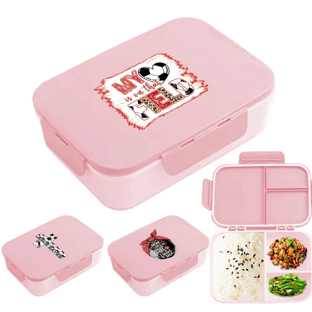 Contenitore Bento con Coperchio Ribaltabile a 3 Scomparti, Ermetico e Adatto al Microonde, Portatile per Viaggi e Regali