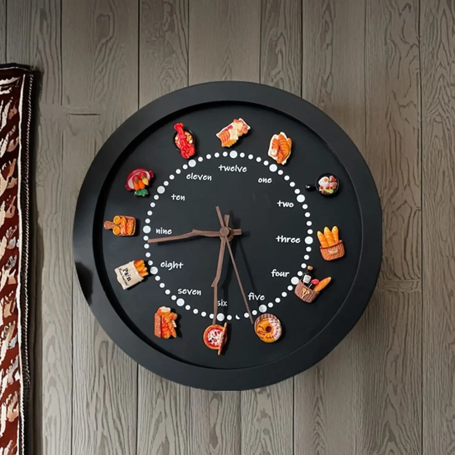 Do-it-yourself magnetic board watch 29 cm Retro Bar Cafeteria Pane Refrigerator Wall decal Silent wall clock Home decoration