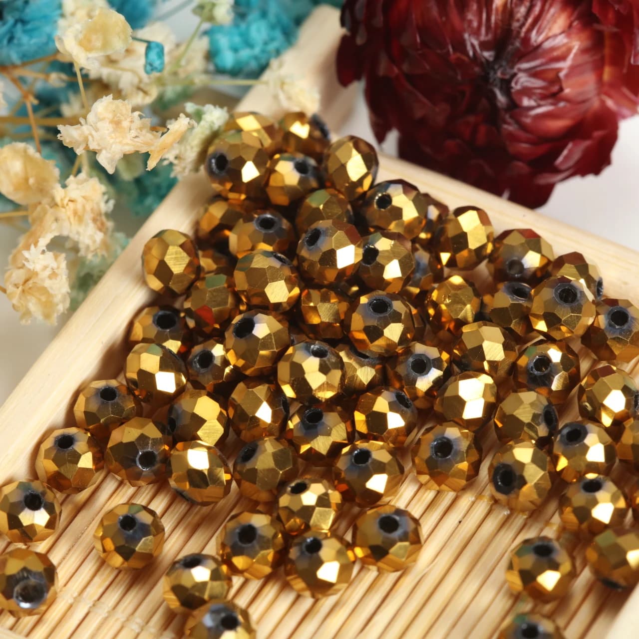 4/6mm Faceted Cut Glass Beads Faceted Flat Round Crystal Loose Spacer Beads for DIY Jewelry Making Bracelet Necklace Accessories