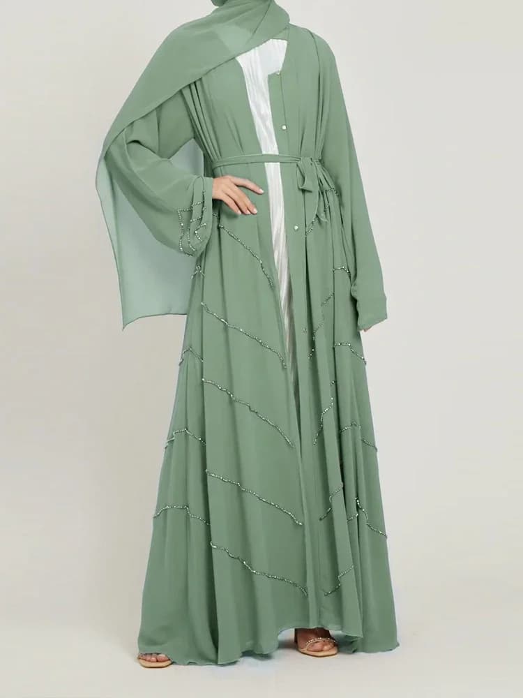 Eid donne musulmane Abaya marocco vestito da partito Abaya elegante preghiera diamante manica lunga veste abiti Ramadan Musulman Maxi abiti