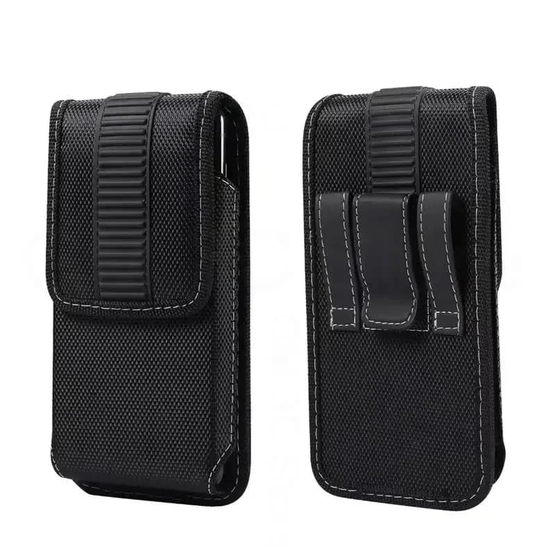 Fondina in pelle da uomo per cellulare, custodia universale in tessuto Oxford con clip da cintura per Galaxy S21 S20 S22 Plus S8 S9 S10