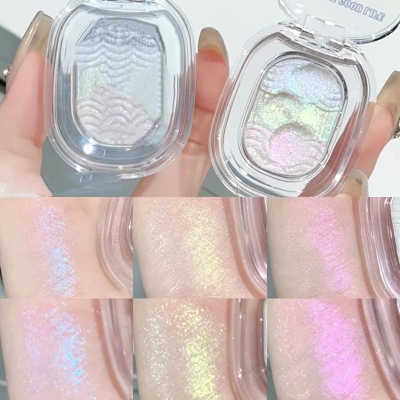 Chameleon Duo-Chrome Highlight Shade Palettes, monochromatic glitter and opaque metallic finish, gradually changing color