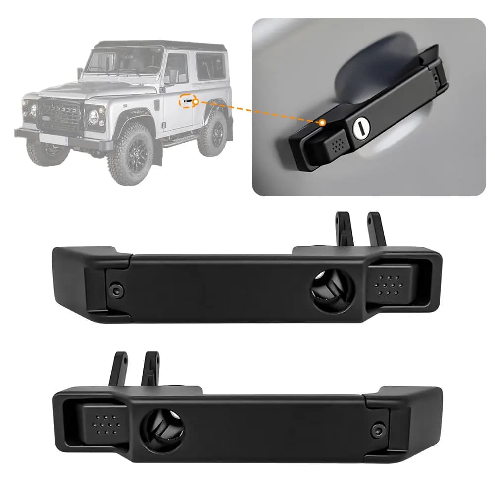 Black Aluminum Outside Door Handle Panel Pull Armrest Grab For LAND ROVER Defender 90 110 1990-2016 car Accessoriesi