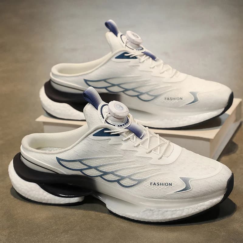 Mezze scarpe in rete per uomo Ciabatte Scarpe casual a punta chiusa Pantofole estive senza schienale Mocassini Scivoli da uomo Scarpe sportive semi-trascinante da uomo