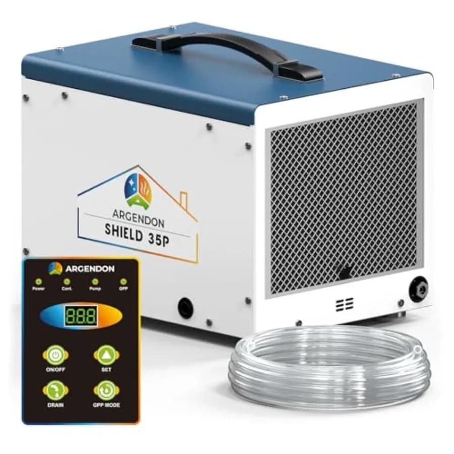 Deumidificatore per Cantine con Pompa 70 Pint, Deumidificatore Commerciale per Seminterrati con Tubo di Scarico, Sbrinamento Automatico, Memoria e Avvio Automatico