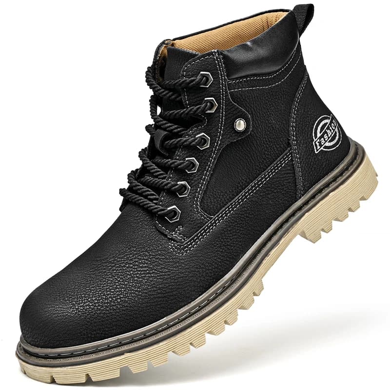 Stivali da uomo in pelle Stile britannico Scarpe alte da uomo Stivali da lavoro alla caviglia da uomo di lusso Stivali da moto antiscivolo per esterni Zapatillas