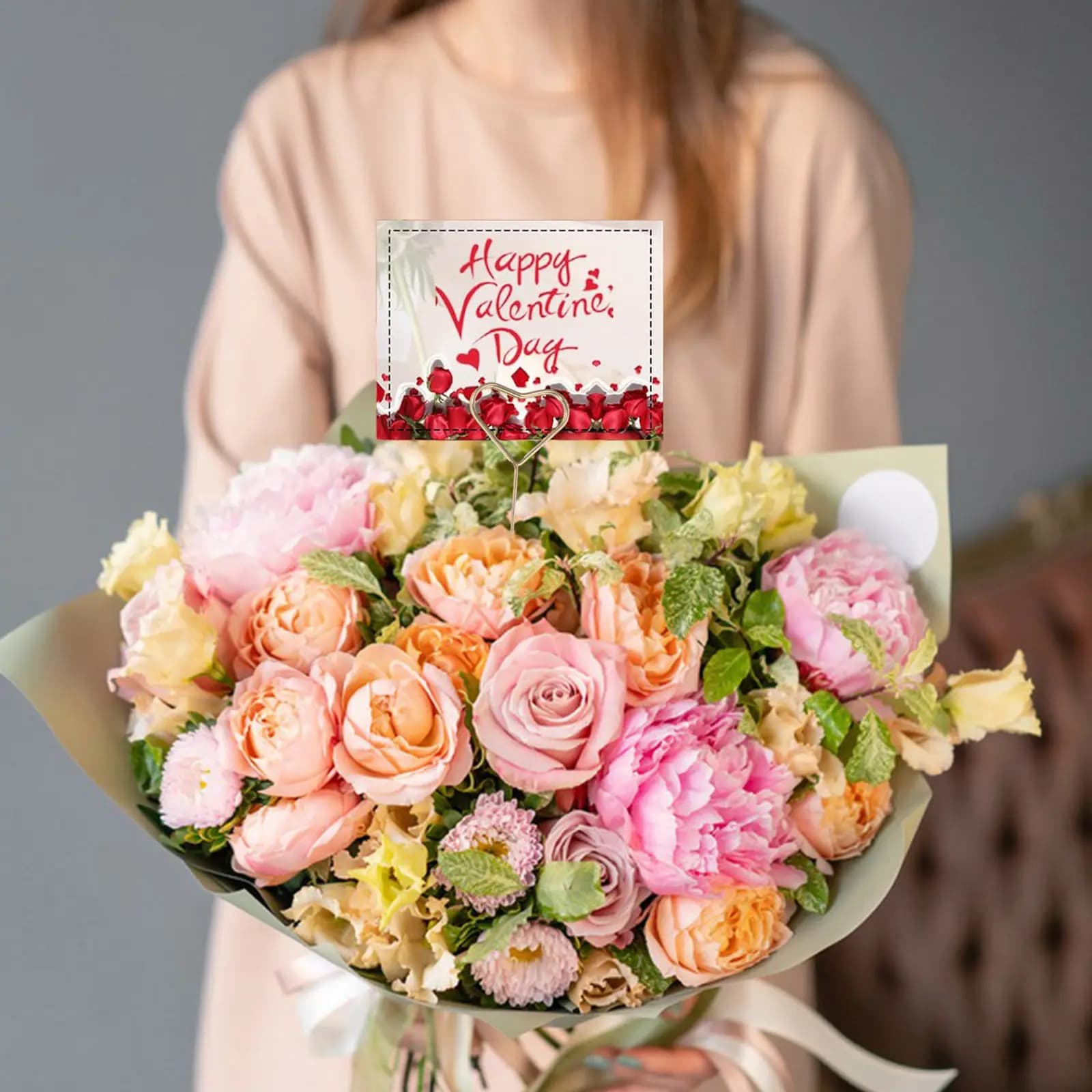 10 Pezzi Porta Carte a Forma di Cuore in Metallo, Supporti per Bouquet Floreali per Matrimoni, Numeri da Tavolo, Etichette per Alimenti, Biglietti da Visita per Ufficio