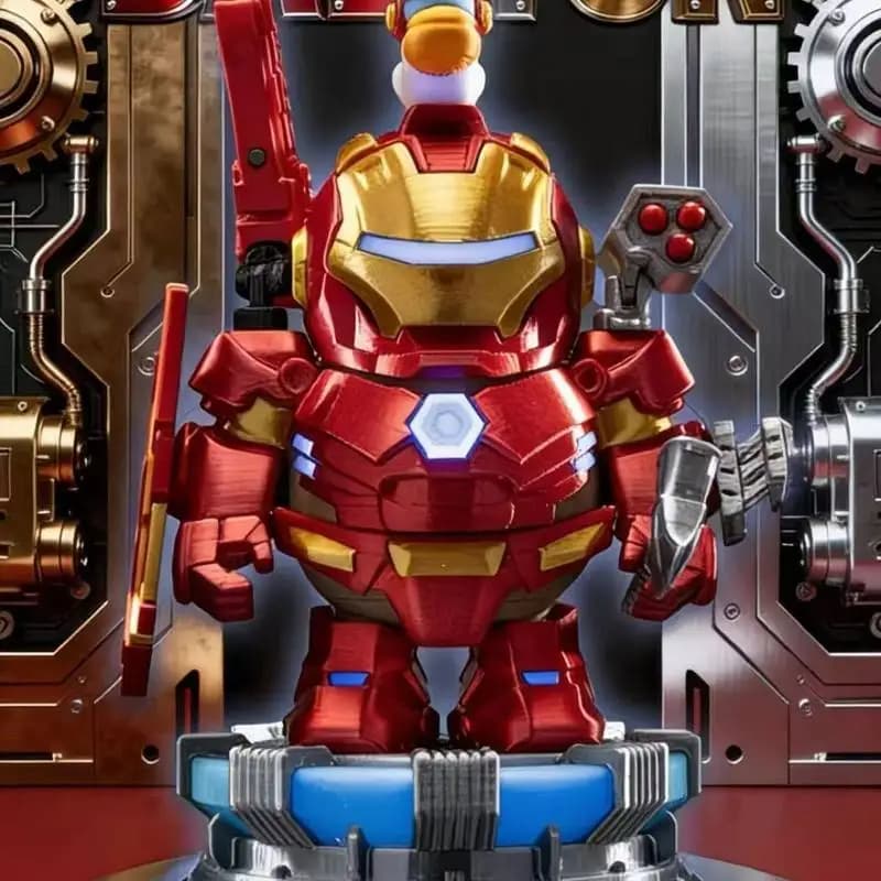 Action Figure Serie Spider-Man: Iron Capybara Hero Magnetic Mecha Armor - Modellino da Scrivania, Giocattolo e Regalo Divertente
