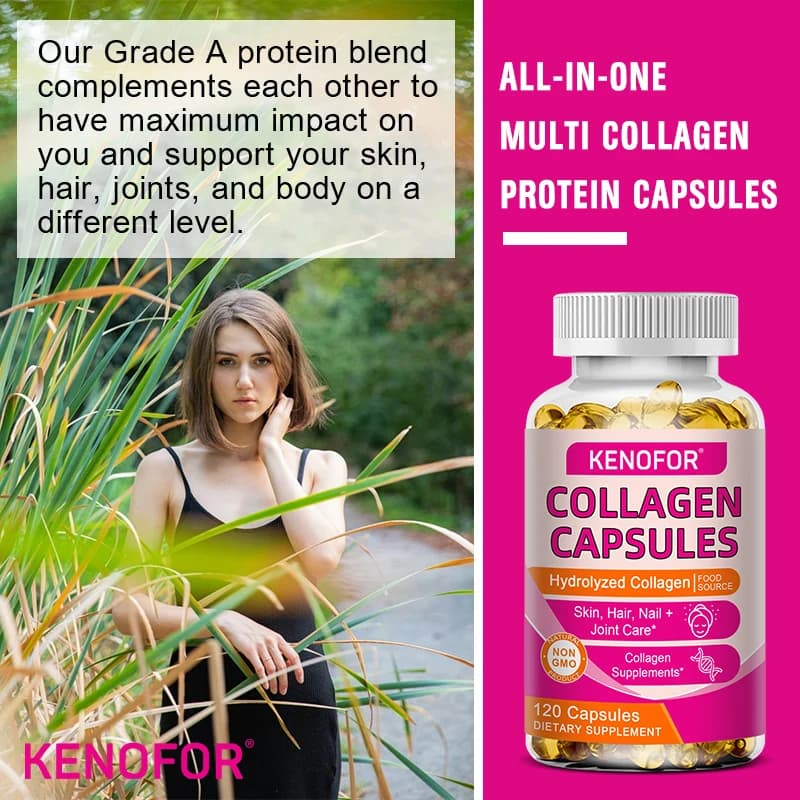 Advanced Collagen - Hydrolyzed Collagen, Antioxidant Supplement, for Hair Growth, Nails, Articular Health and Bone Support, Non-GMO
