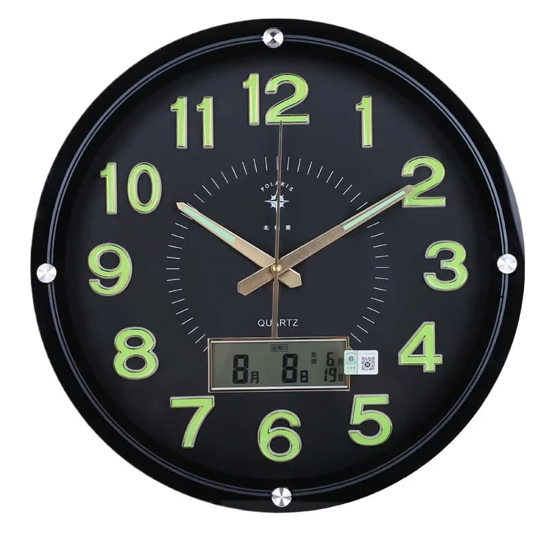 Orologio da parete rotondo in vetro dal design nordico Meccanismo silenzioso silenzioso al quarzo con pendolo Reloj Pared Orologio digitale da parete