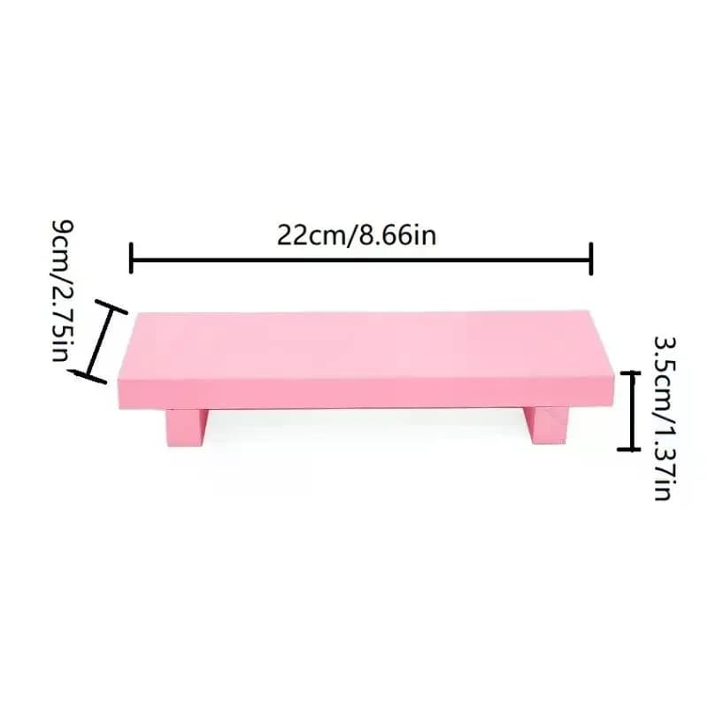 Wood Tray Pedestal Stand Multifunction Wooden Bathroom Organizer Soap Storage Scented Candle Display Countertop Decor