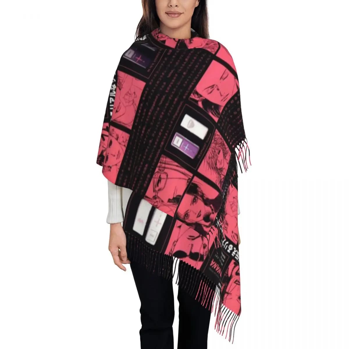 Nana Osaki The Black Stones Shawl Wrap for Ladies Warm Large Soft Scarf Trapnest Komatsu Punk Manga Neckerchief Shawl Scarves