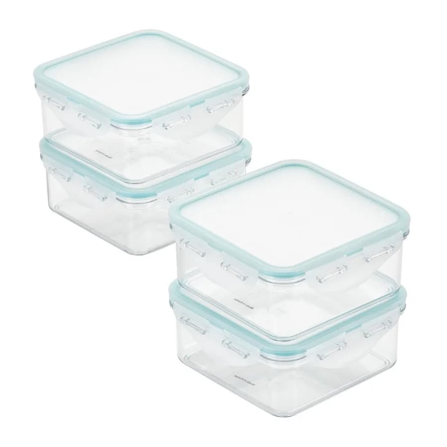 Contenitori per Alimenti Quadrati Tritan Purely Better da 20 Once, Set da 4, Ideali per Preparazione Pasti, Conservazione in Frigorifero e Uso in Movimento