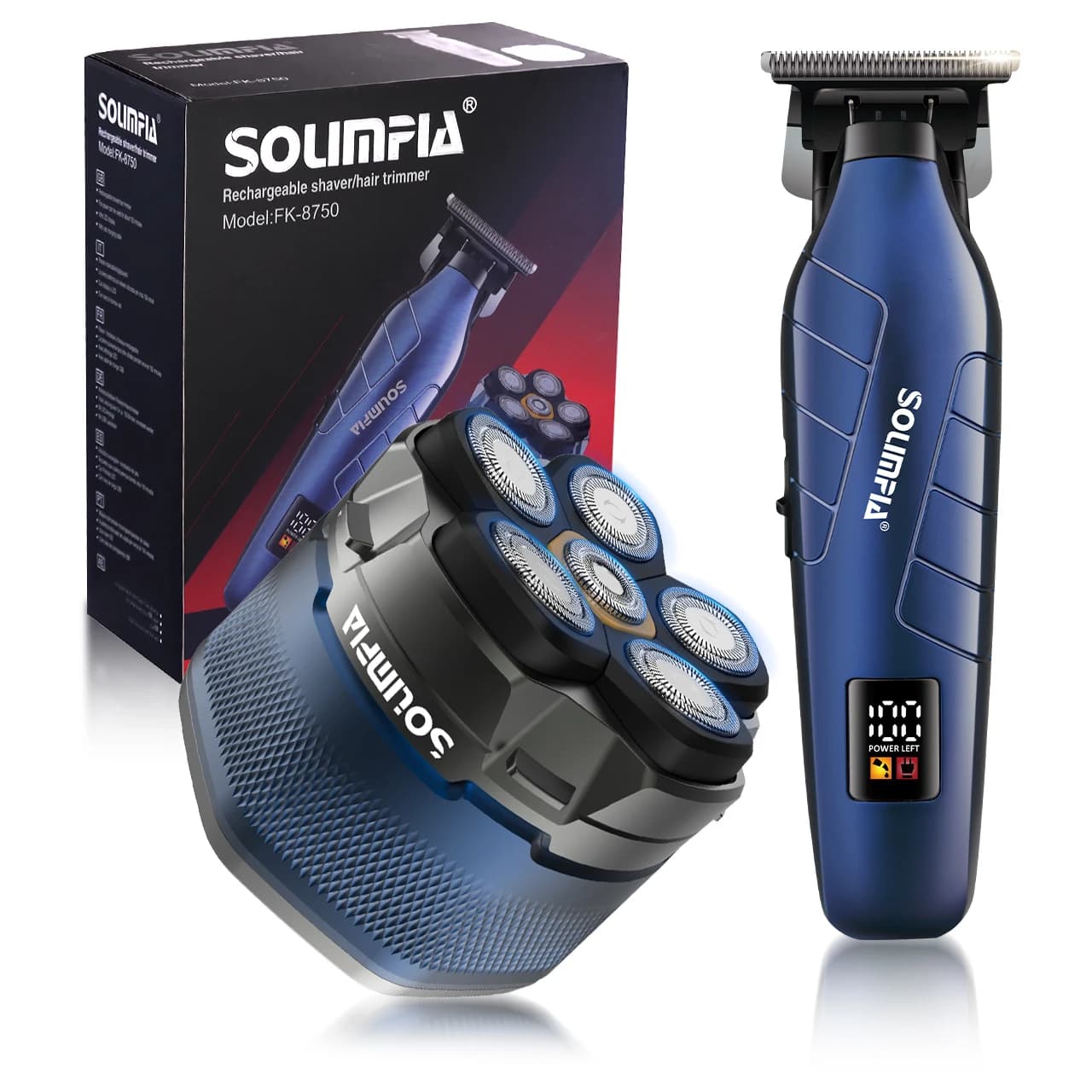 Solimpia Electric Hair Clipper Set for Men Magnetic Attraction Beard Trimmer Hair Carving Electric Hair Cutter Whitening Tool Kit
