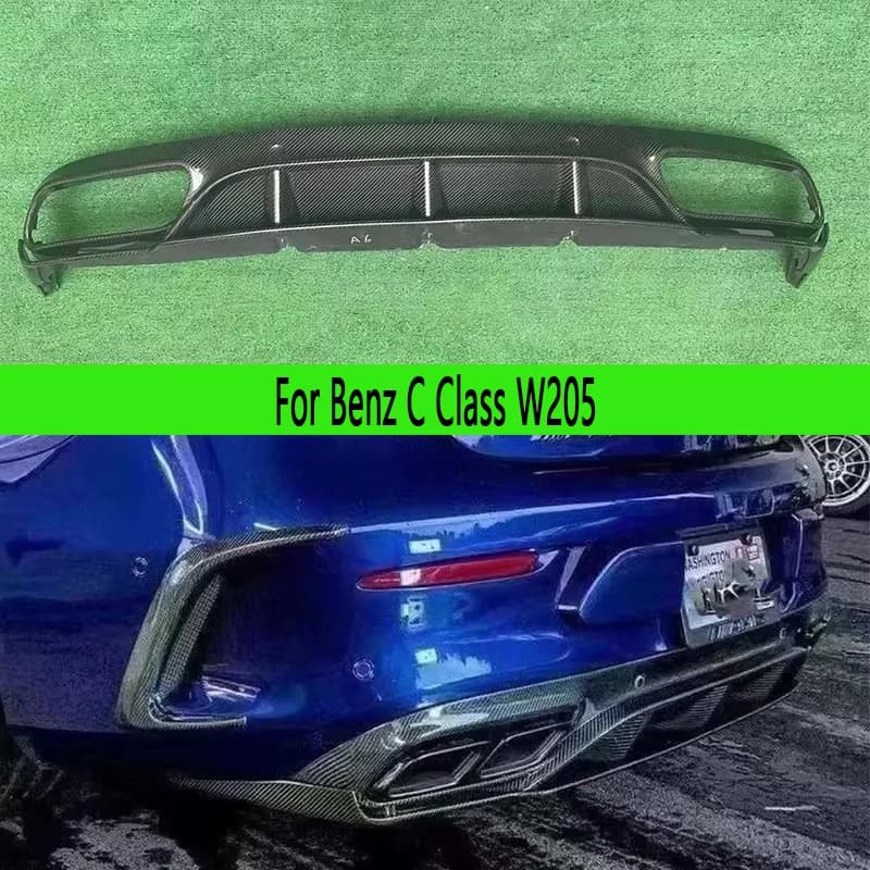 Per Mercedes Benz Classe C W205 C63 C200 C260 C300 2 porte In Fibra di Carbonio Auto Paraurti Posteriore Diffusore Splitter Spoiler Labbro Posteriore
