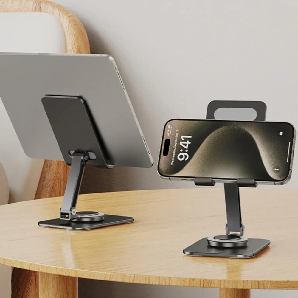 360 ° Supporto per telefono regolabile girevole Supporto per telefono cellulare regolabile in metallo Supporto da tavolo portatile pieghevole Supporto per telefono cellulare Tablet