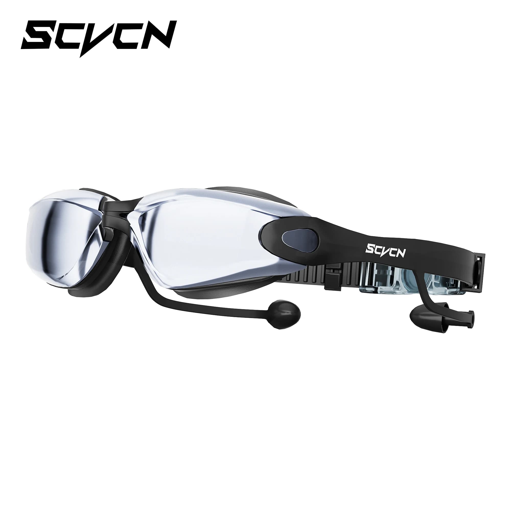 SCVCN Swim Eyewear Professional Anti-Fog Swimming Goggles Waterproof HD Clear Lens UV Protection Adult Adjustable Strap Earplugs