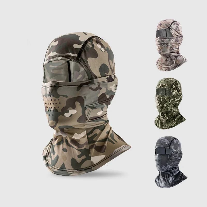 Maschera mimetica Passamontagna da ciclismo Copertura completa Maschera per il viso Cap Lycra ad asciugatura rapida Protezione solare estiva Ultra UV Caccia da sci all'aperto