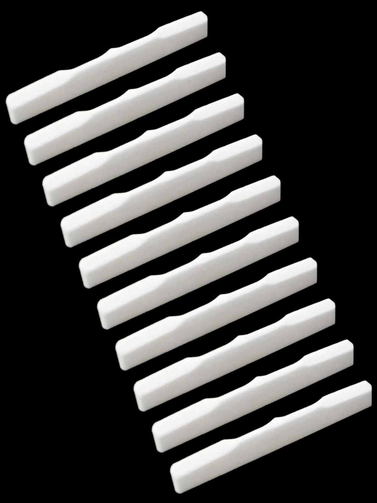 10x Sella per Ukulele in Osso Compensato 62x3x7mm