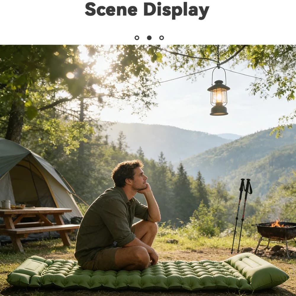 Beach Manual Inflatable Sleeping Pad Outdoor Camping Tent Portable Air Cushion Indoor Parent Child Can Be Stepped on Mattress