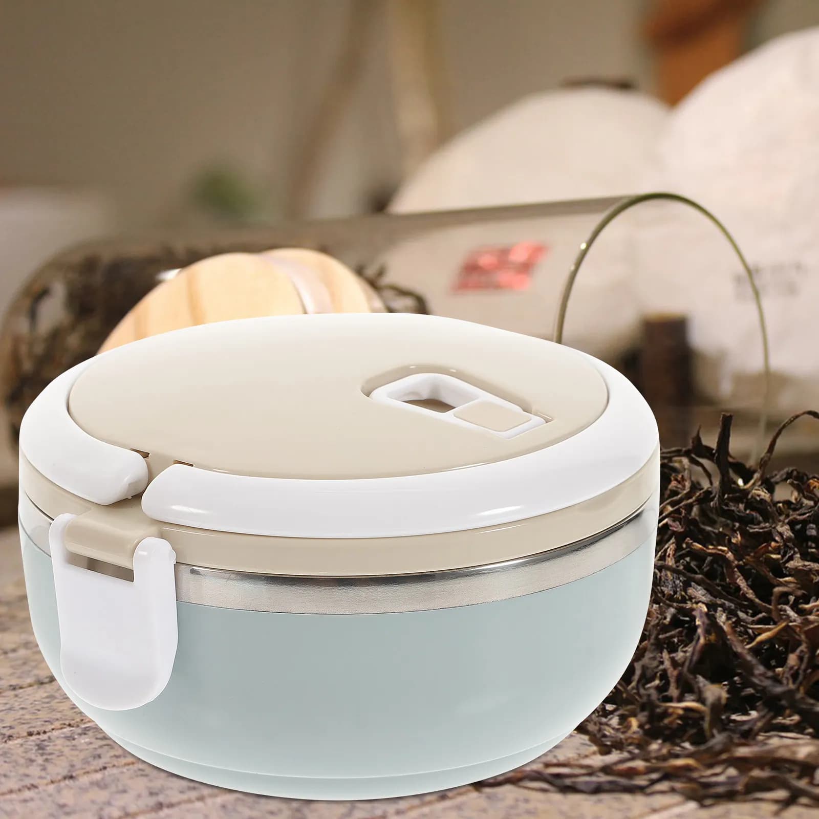 1Pcs Heavy Duty Stainless Steel Food Container with Clear Lid for Daily Meal Prep Snack Packing Fruit Preservation