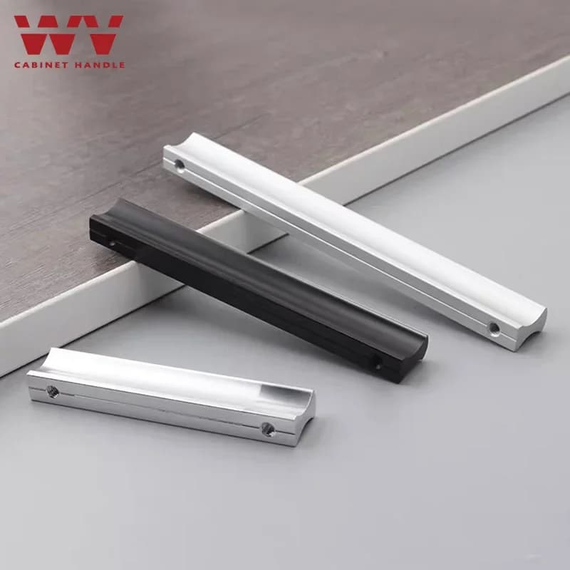 YM Maniglie e maniglie per armadi da cucina Cassettiere in argento nero Maniglie per porte per mobili Maniglie per cassetti e pomelli in alluminio Hardware
