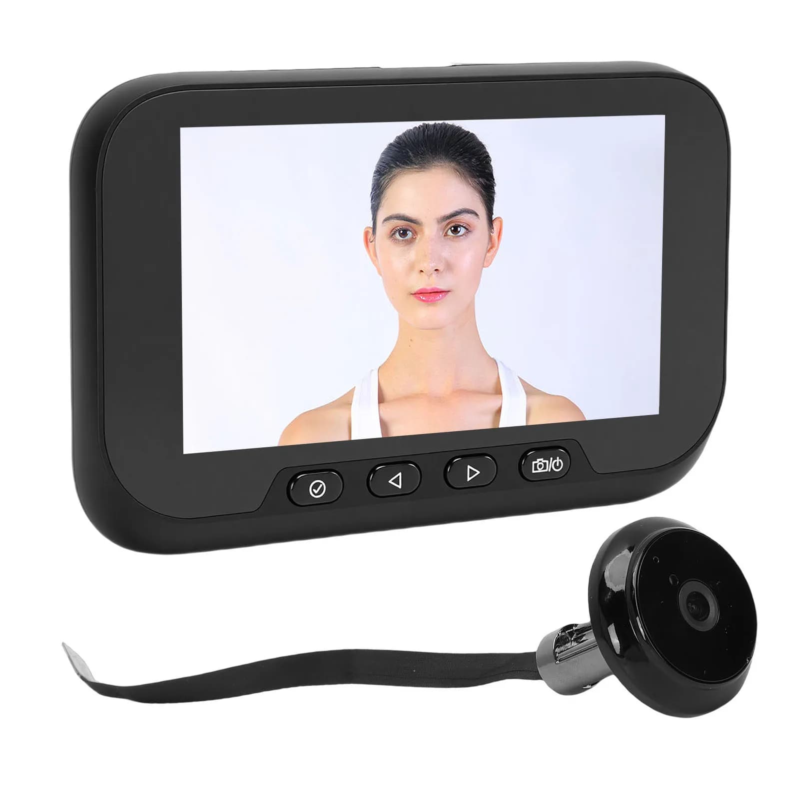 Telecamera Spioncino Digitale 1080P con Angolo di Visione di 135 Gradi, Schermo a Colori da 4,5 Pollici e Rilevamento di Movimento per Casa