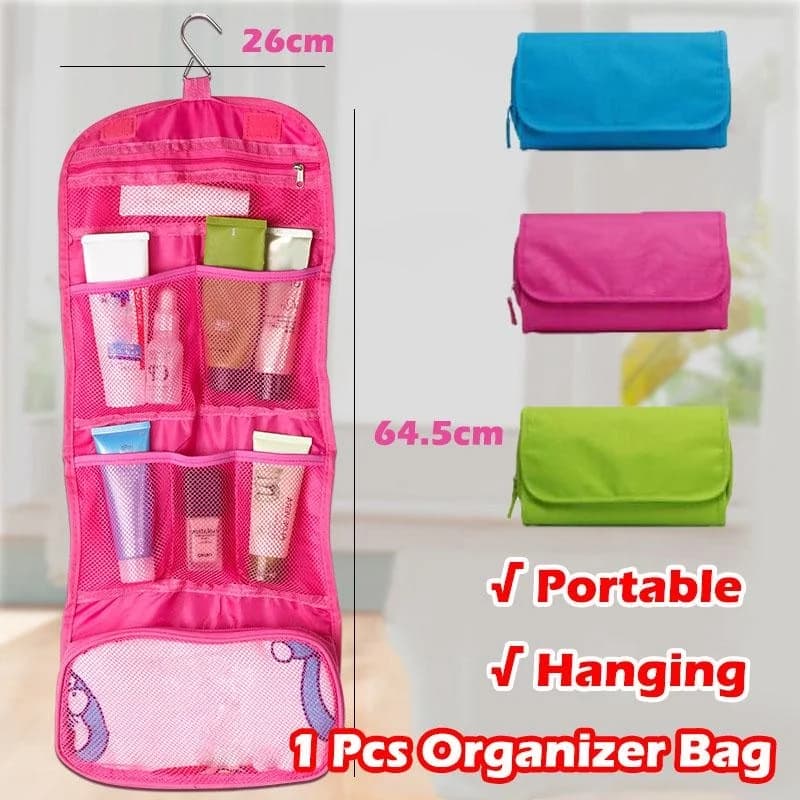 1 pz borsa organizer portatile da appendere custodia pieghevole per trucco cosmetico borse da toilette da viaggio lavare accessori da bagno