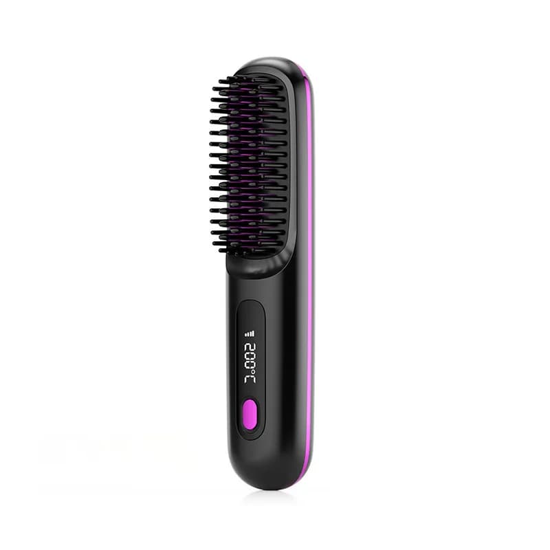 LCD Wireless Hair Plate Rechargeable Ceramic Electronic Comb MINI Hair Plate Portable Hair Comb