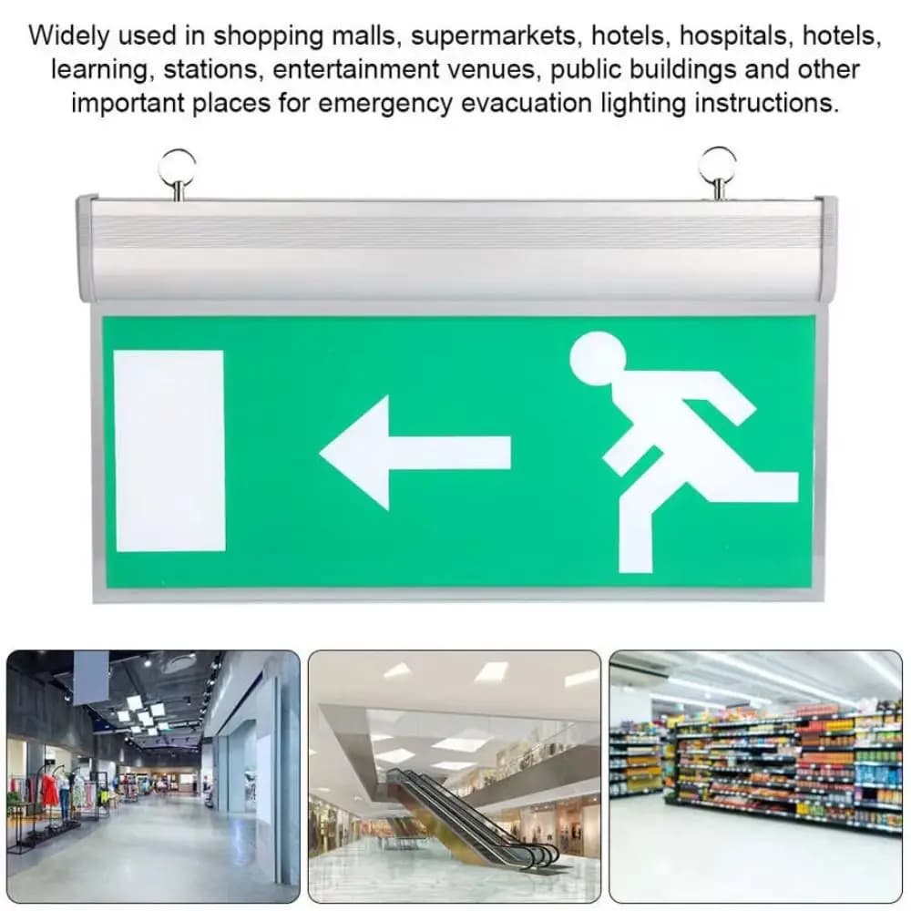 Lampada LED di Emergenza Commerciale 110-240V, Segnale di Uscita con Lampadina Verde, Indicatore di Evacuazione, Luce di Sicurezza in Acrilico, Luce al Neon per Ospedali