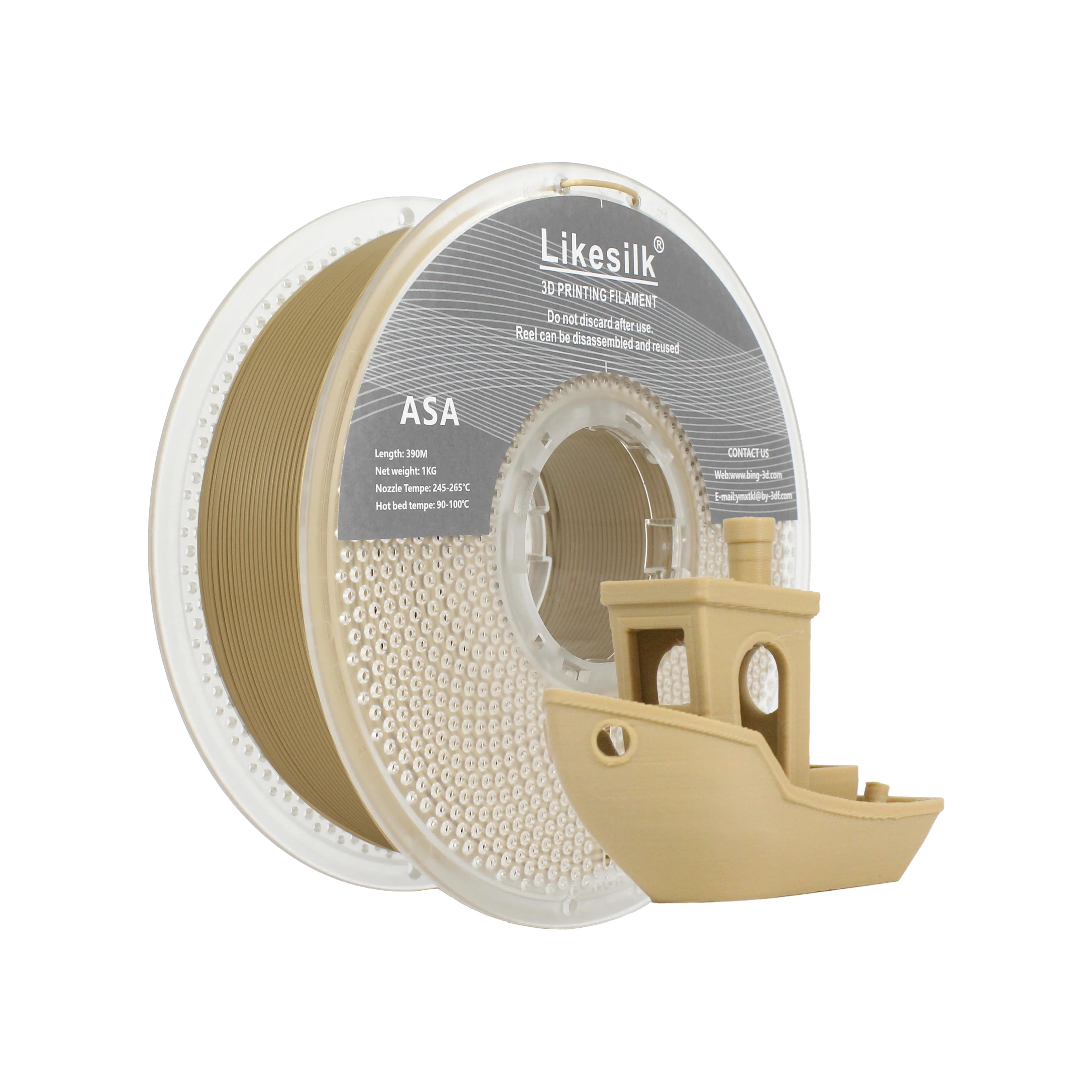 Likesilk ASA Filament 1.75 mm 1 kg ASA 3D Printer Filament, heat-resistant and weather-resistant - ASA 3D Filament Perfect for Printing