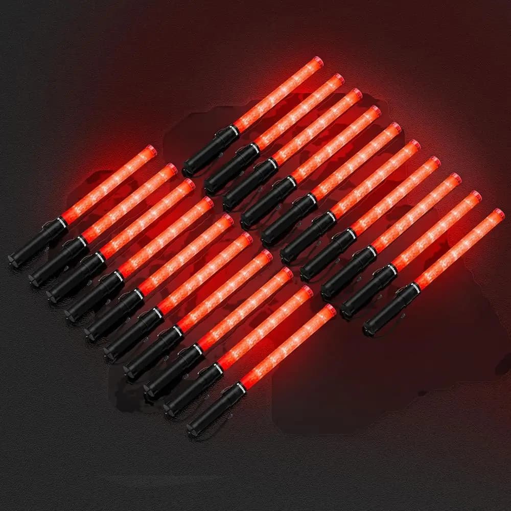 E-riding Confezione da 20 Bacchette di Controllo, Bacchetta di Controllo Rossa da 21 Pollici con 3 Cinghie di Fissaggio e Clip Laterale, Bastone di Sicurezza a LED o Bacchetta di Controllo, Par