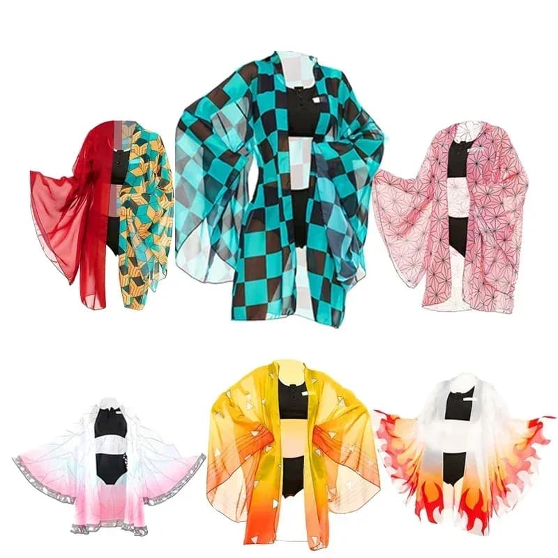 2025 Halloween Cosplay Demone Slayer Kimetsu No Yaiba Cosplay Costume da bagno Kochou Shinobu Kamado Nezuko Bikini Beach Costume da bagno Wo