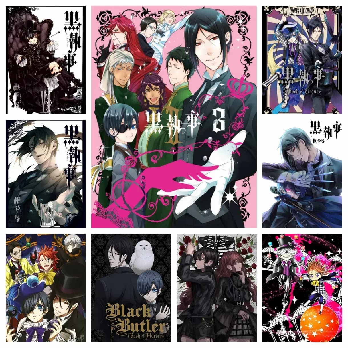 Black Butler 5D DIY Diamond Painting Mosaic Japan Anime Art Crafts Diamond Embroidery Full Round Drill Cross Stitch Home Decor