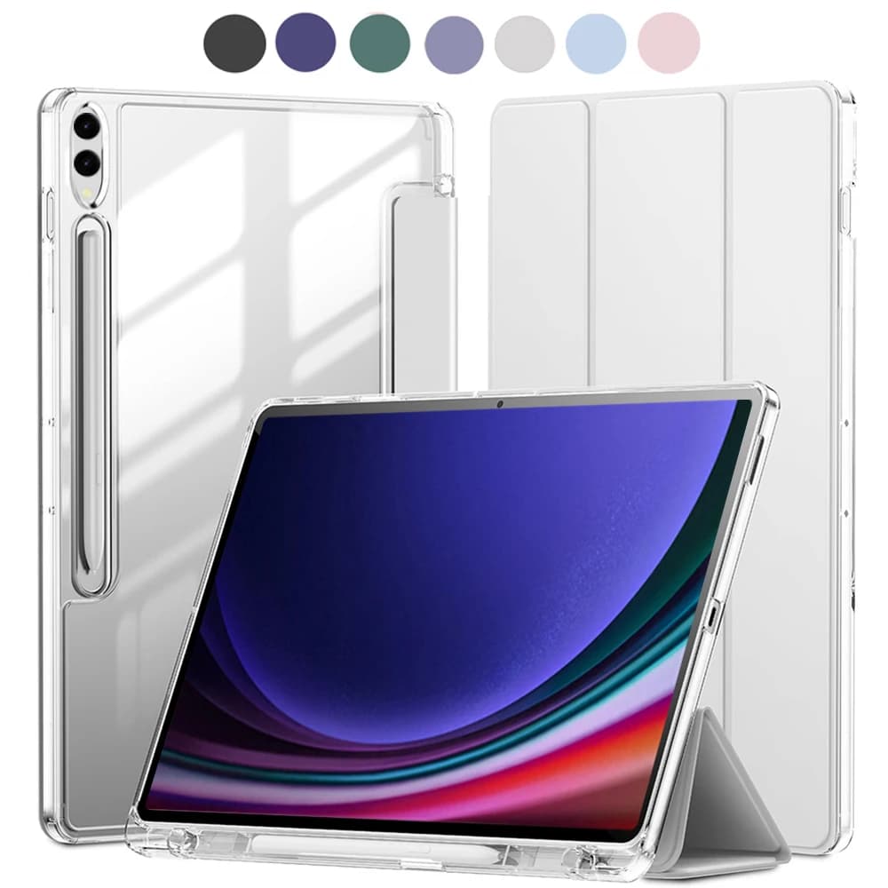 Custodia trasparente antiurto per Samsung Galaxy Tab S9 Plus, S9 FE Plus, S10 Plus con porta matita
