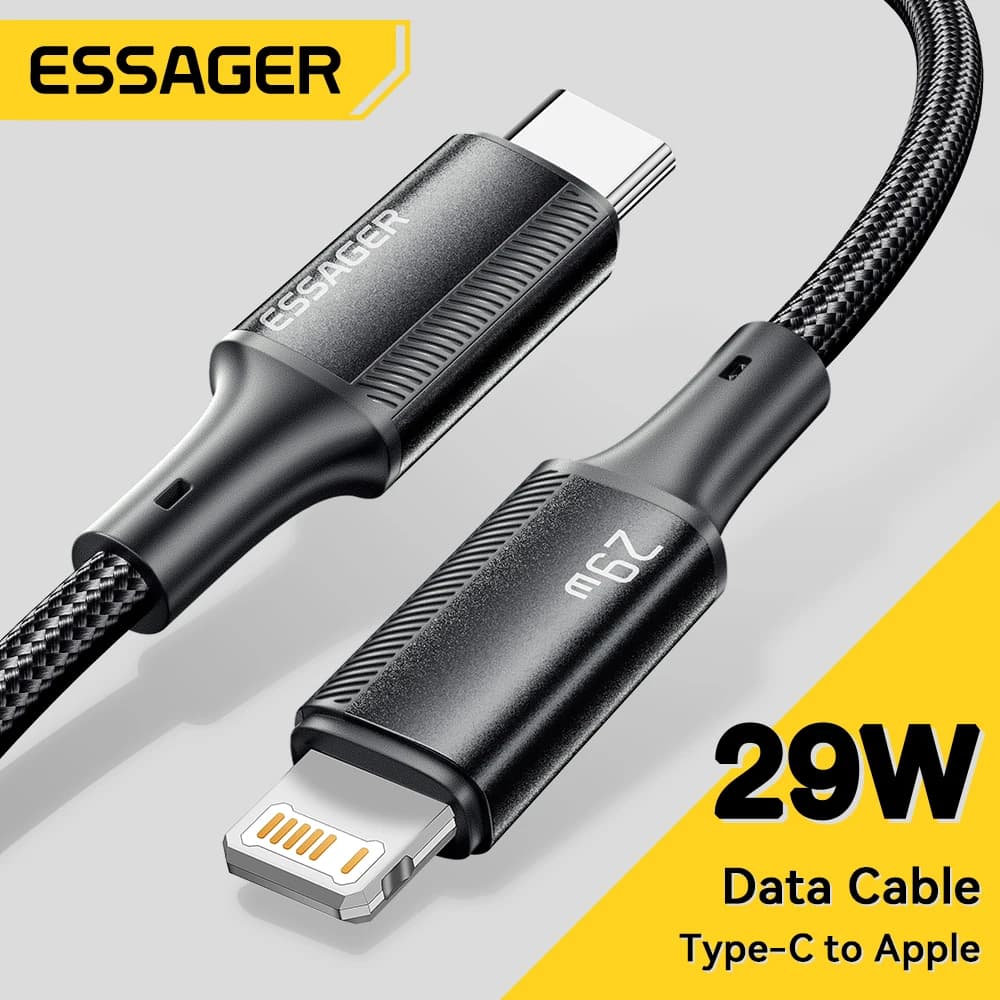 Cavo USB C Essager per IPhone 14 13 12 11 pro Max 8 Plus Cavo di ricarica rapida da 20 W Tipo C per cavo data di illuminazione per iPad MacBook