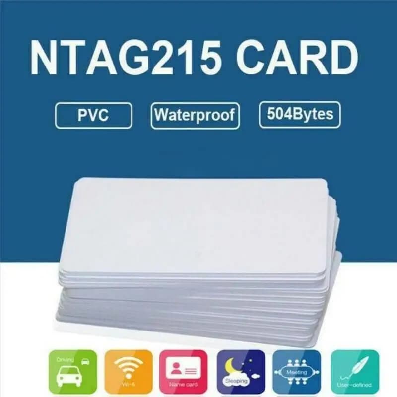 NTAG215 Waterproof PVC NFC Tags - Blank 13.56MHz Cards, 504 Bytes TagMo Compatible