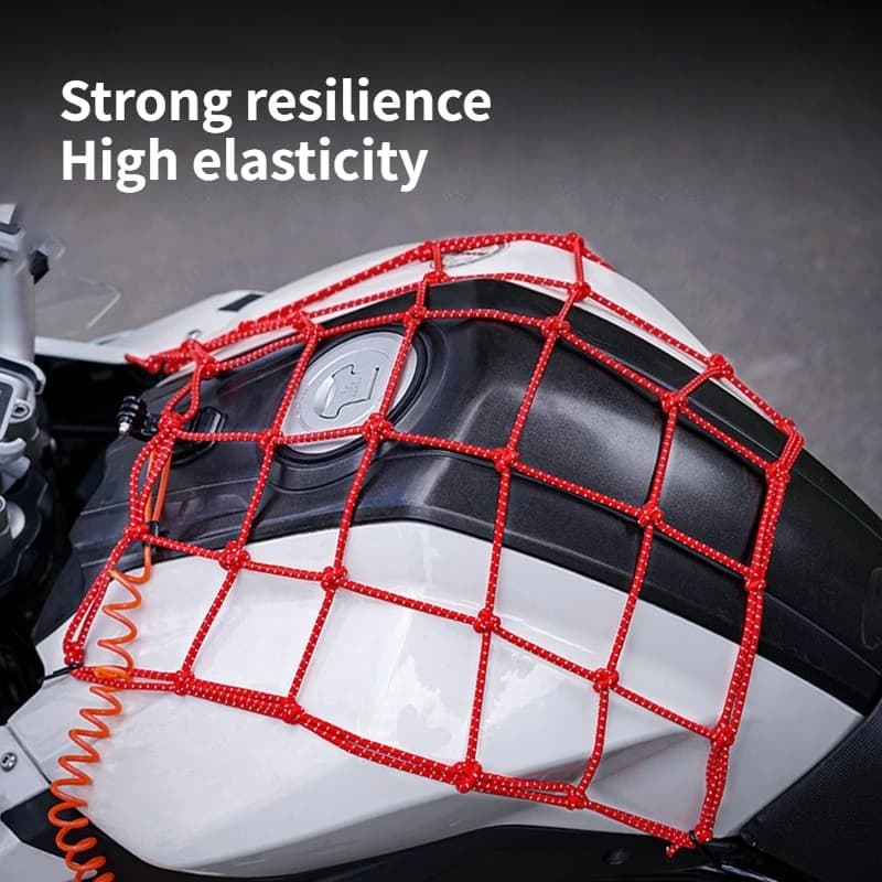 Rete per accessori moto – Rete elastica per bagagli e casco per sedile posteriore con cinghia riflettente