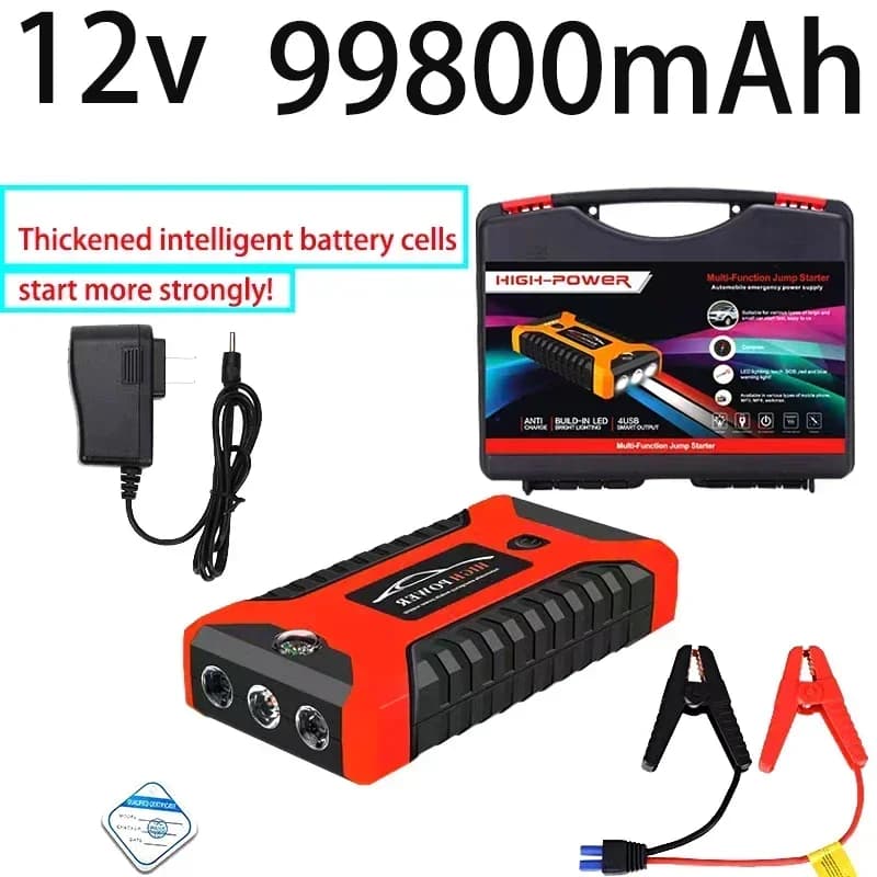 EAFC 12V Avviatore di emergenza per auto Accumulatori e caricabatterie di riserva Batteria per auto portatile Caricatore Dispositivo di avvio Illuminazione di avvio di emergenza automatica