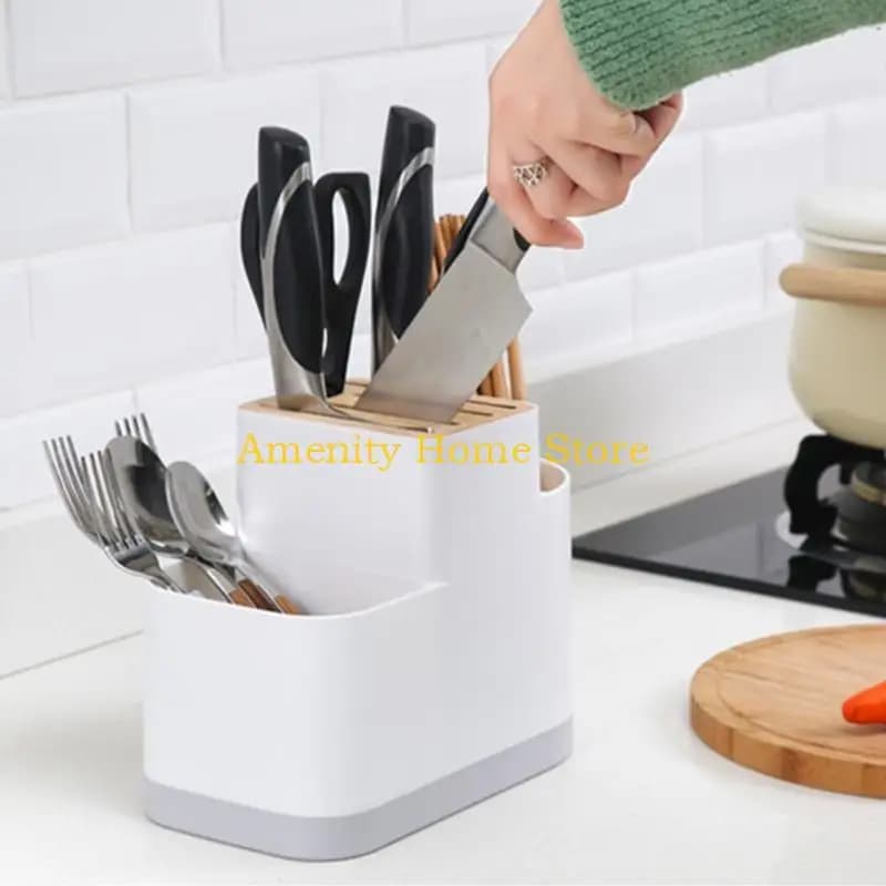 F26C Nordic style schoolboy with knife slots Tool Stendino Kitchen Countertop Argenteria Bacchette Caddy